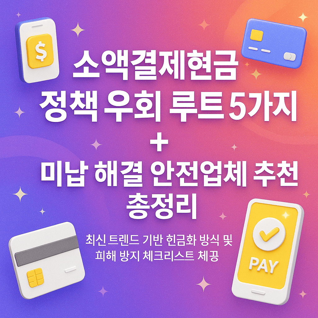 소액결제현금화 정책 우회 루트 5가지 + 미납 해결 안전업체 추천 총정리